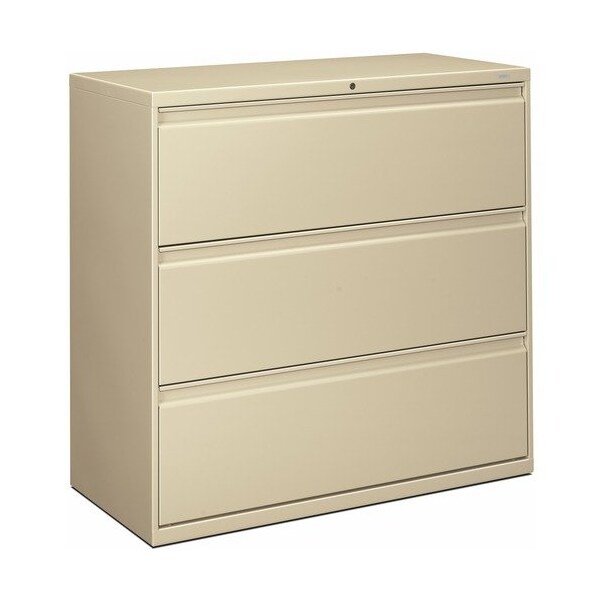 Hon HON 893LL, 800 SERIES THREE-DRAWER LATERAL FILE, 42W X 19.25D X 40.88H, PUTTY HON893LL - main